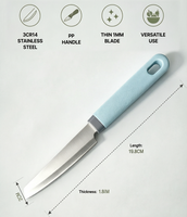 Couteau à éplucher les fruits, lame en acier inoxydable 3cr13 avec manche en pp et étui pour couteau