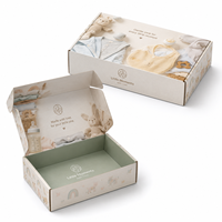 Boîte d'expédition auto-scellante en carton ondulé pour ensembles cadeaux de vêtements pour bébés, emballage personnalisé en carton imprimé, carton à extrémité roulée