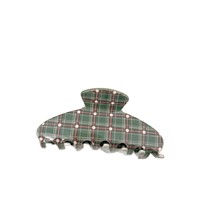 Pinces à cheveux requin à carreaux style preppy en acétate, motif rétro, pour femmes et jeunes filles, accessoires de coiffure quotidiens
