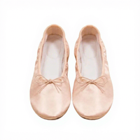 Chaussures de ballet respirantes en satin à semelle souple pour femmes et filles, flexibles, confortables, avec détail nœud, pour la danse, l'entraînement et la pratique