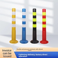 Poteau de signalisation routière professionnel en PVC, poteau de signalisation durable en PU élastique pour chantier de construction