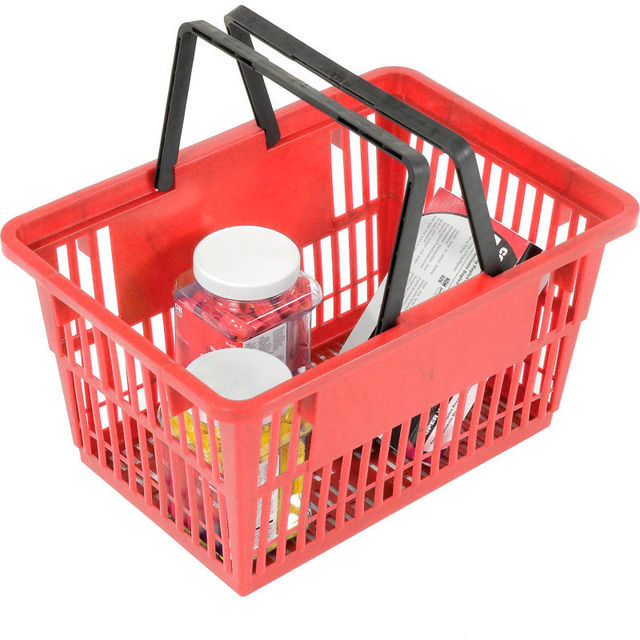Customized logo Supermarket Store Cosmetic Wire Mesh Shopping Basket