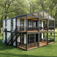 Maison Conteneur de Luxe Écologique Modulaire à Deux Niveaux avec Terrasse sur le Toit 20 pieds et 40 pieds Maison Préfabriquée Portable