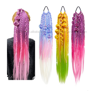 Shinein 24 pouces en vrac bulle torsion boîte tressage Extension de cheveux à la main blonde naturelle postiche queue de cheval <span class=keywords><strong>avec</strong></span> <span class=keywords><strong>perle</strong></span> décoration - Product Image 4