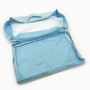 Blue Large Capacity Custom Embroidered Packing <b>Cube</b> Nylon Mesh Travel Bag Travel organizer Different Size - Product Image 1