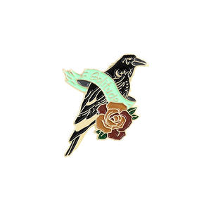 Custom Kraai Raven Moon Broches Gothic Zacht Email Pinnen Met Fee Thema Uv En Offsetdruk Voor Tassen Revers Punk Badges - Product Image 6