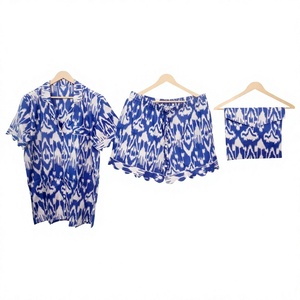 Conjunto de Pijama de Algodón Puro Hecho a Mano en India, Estampado Digital Floral, Transpirable, Estilo Vintage, Ropa de Dormir Corta para Otoño y Verano - Product Image 1