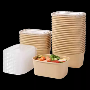 Bol à soupe en papier jetable, gobelets en papier, récipient alimentaire biodégradable, à emporter, restauration rapide, bol à salade en papier kraft - Product Image 1