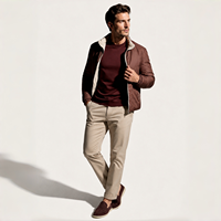 Veste matelassée réversible pour homme, rembourrée de coton, col montant, coupe-vent, polyester, élasthanne, légère, vêtements décontractés pour l'extérieur