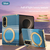 Étui de téléphone avec support magnétique rotatif à 360 degrés, pliable, avec cadre en PC plaqué, charge sans fil pour Samsung Z Fold 6 7 8/8 Ultra