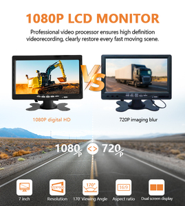 Waterproof 7-Inch LCD Monitor Backup Camera System Kit <strong>LED</strong> <strong>Display</strong> 18 IR Night Vision Wide Angle Rear View Parking <strong>Aid</strong> for Cars - Product Image 2