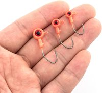 Top droite FH9009 gros yeux têtes plombées basse pêche leurre tête de gabarit avec de grands yeux pour truite basse néon lune oeil gabarit