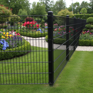 Clôture en treillis soudé à double barre, revêtement poudré, norme ISO CE, pour jardins, aéroports et voies ferrées, modèle 868 656, avec double treillis à fils serrés - Product Image 1