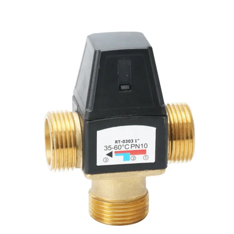 Messing Thermostatische Douche Mengkraan Solar Elektrische Warm Water 3 Weg Thermostatische Mengkraan BJ45005