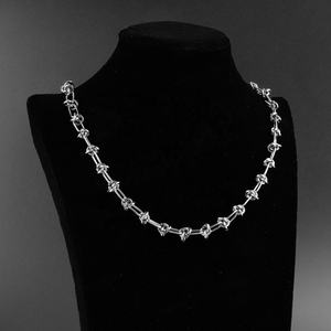 Collier chaîne Hip Hop Punk en acier inoxydable avec nœuds, bijoux de mode DIY, cadeaux - Product Image 6