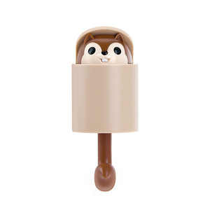 Squirrel Wall Hook Brown Self Adhesive Creative Coat Hat Holder - Product Image 1