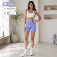 Shorts de yoga taille haute pour femmes, en nylon et élasthanne 210G, effet ventre plat et lifting des fesses, pour le sport, la course et l'entraînement
