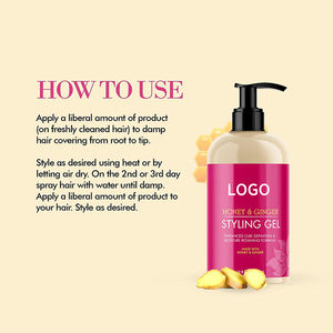 Etiqueta privada Natural Honey Ginger Styling <span class=keywords><strong>Gel</strong></span> Enhanced Curl Definition Moisture Shine <span class=keywords><strong>Gel</strong></span> para el cabello <span class=keywords><strong>de</strong></span> fijación fuerte para mujeres - Product Image 4