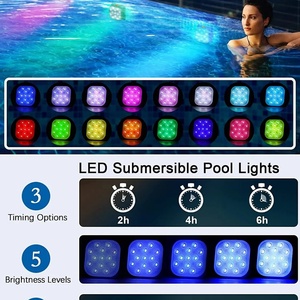 Lumière de piscine télécommandée rechargeable 200FT avec minuterie, lumières subaquatiques à changement de couleur, lumières LED submersibles pour piscine - Product Image 2