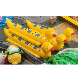 Tobogán Acuático Inflable para 2345678 Personas, Bote Inflable Tipo Banana, Bote Inflable Tipo Pez Volador Amarillo para Juegos Acuáticos - Product Image 2