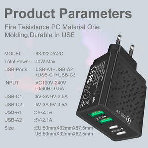 Sản phẩm mới 2025 4-Port 2USB + 2usb-c 30W PD sạc nhanh tường Power Adapter - Product Image 5