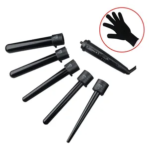 New 5 Barrel in 1 Ceramic hot Hair Curling Iron Set Tools Interchangeable Ceramic Rollers Hair Crimper