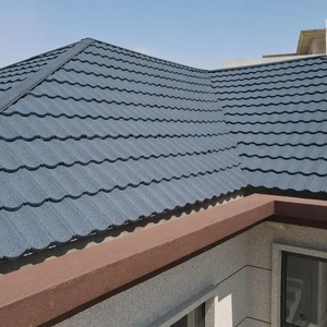 Tuiles de toiture en métal revêtues de pierre, ignifuges, imperméables, tô<span class=keywords><strong>les</strong></span> de toiture en acier Galvalume colorées pour la construction de villas - Product Image 6
