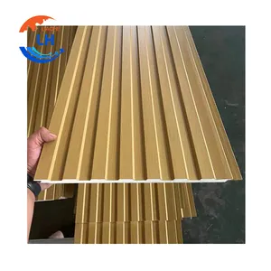 16mm wood color Insulation panel Exterior Metal Carved Pu Sandwich Panel Board for Outdoor Wall Cladding