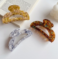 Accessoires de pinces à cheveux de luxe en forme de demi-lune Jolies pinces à griffes ornées de bijoux pince à cheveux en acétate de résine rose