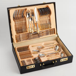 Vente flash Ensemble de couverts Palace en acier inoxydable 304, 72 pièces, ensemble de couverts en argent, couteau, fourchette, cuillère, ensemble complet, lave-vaisselle, couverts de mariage - Product Image 2