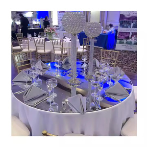 Plateau de table rond en acrylique miroir sur mesure de 60 à 72 pouces pour centre de table de mariage ou de fête - Product Image 4