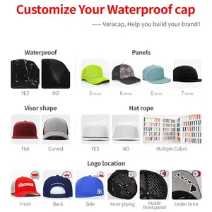 HS40 Custom Blank Unisex Men White Non-waterproof Hats Veracap Sports Golf Waterproof Caps Water Resistant Hat For Man With Logo