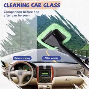 Brosse de nettoyage multifonctionnelle en plastique PP pour pare-brise avec manche, outil de nettoyage de vitres, dépoussiérage, accessoires de voiture - Product Image 2