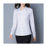 Chemisier de bureau élégant pour femme, style vintage, à manches longues, personnalisable, respirant, tricoté, écologique, boutonné, élégant pour le travail