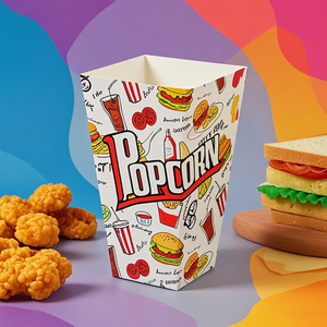 Cấp Thực Phẩm Bỏng Ngô Hộp Tùy Chỉnh In 28 46 Oz Trắng Tông Bỏng Ngô Giấy Xô - Product Image 5