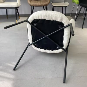 Precio bajo diseño de moda blanco nórdico suave cojín terciopelo restaurante silla <span class=keywords><strong>cocina</strong></span> silla terciopelo tela de peluche Silla de comedor - Product Image 4