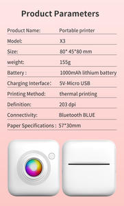 Mini Impresora Térmica Portátil de 57 mm, Impresora de Bolsillo para Fotos con Interfaz USB, Compatible con Android/iOS, Alto Rendimiento, en Existencia - Product Image 6