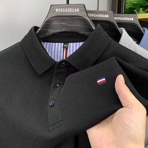 Maglietta Casual a manica lunga per Polo <span class=keywords><strong>da</strong></span> uomo tinta unita 180g lavorata a maglia primavera autunno con colletto ricamato ampio in poliestere/cotone - Product Image 4