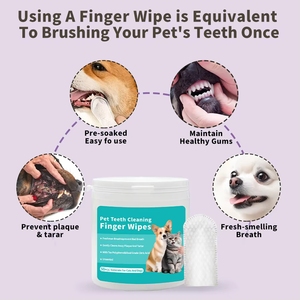 ผ้าเช็ดทำความสะอาดฟันสัตว์เลี้ยงแบบใช้แล้ว<span class=keywords><strong>ท</strong></span>ิ้งสำหรับสุนัขและแมว ขายส่งจา<span class=keywords><strong>ก</strong></span>โรงงาน อุปกรณ์ดูแลช่องปากและกรูมมิ่ง - Product Image 2