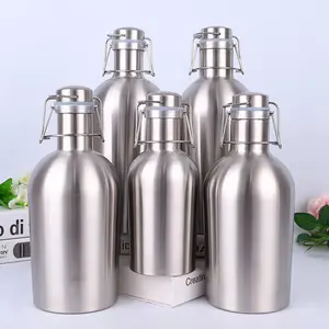 Eco friendly 32oz 64oz Stainless Steel Beer Growler insulated Double Wall Vacuum with swing Lid