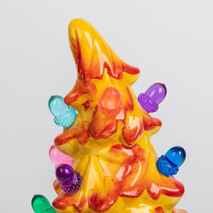 ต้นคริสต์มาสเซรามิกสีเหลืองพร้อมไฟหลากสีดีไซน์ใหม่ศิลปะร่วม - Product Image 6