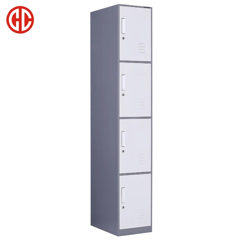 Vente en gros de casiers en fer de tailles standard simples à 4 portes armoire verticale pour salle de sport école stockage en acier casiers en métal casiers pour salle de sport en acier