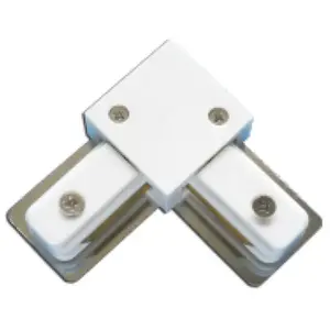 Binario a due vie tipo L, colore bianco, ideale per l'installazione di luci e decorazioni in diversi spazi. - Product Image 1