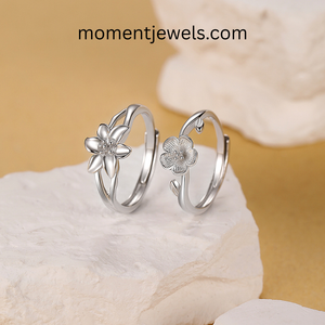 Minimalist Flower <b>Ring</b> 925 Sterling <b>Silver</b> Lightweight Simple Elegant Women Jewelry Gift Dainty Floral Design Everyday Wear - Product Image 2