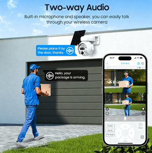 Système de caméra IP de sécurité PTZ sans fil solaire alimenté par batterie intelligente extérieure avec vision nocturne 12X, carte SIM 4G et réseau Wi-Fi - Product Image 3