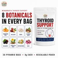 Collection de soutien de la thyroïde OEM : Tisane et gouttes liquides – 8 suppléments botaniques + liquides pour le bien-être métabolique de la thyroïde et les soins quotidiens