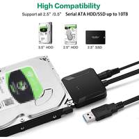 Convertidor de adaptador SATA a USB 3,0, adaptador de disco duro USB 3,0 a 2,5/3,5 IDE para HDD
