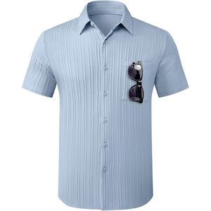 Jmierr เสื้อเชิ้ตผ้าลินินฮาวายมีกระดุมสำหรับผู้ชายผ้าทอแขนสั้นชายหาดฤดูร้อนลำลองขนาด6XL สำหรับฤดูใบไม้ผลิและฤดูร้อน - Product Image 4