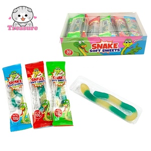 Venta al por mayor personalizada en forma <span class=keywords><strong>de</strong></span> <span class=keywords><strong>serpiente</strong></span> gelatina suave caramelo aperitivos Halal amargo sabor a fruta dulce - Product Image 1