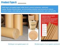 Excelente Rollo de Cartón Corrugado Kraft Biodegradable, Ecológico y Reciclable de 1.0m de Ancho y 50m de Largo, 110g/m², de Buena Calidad